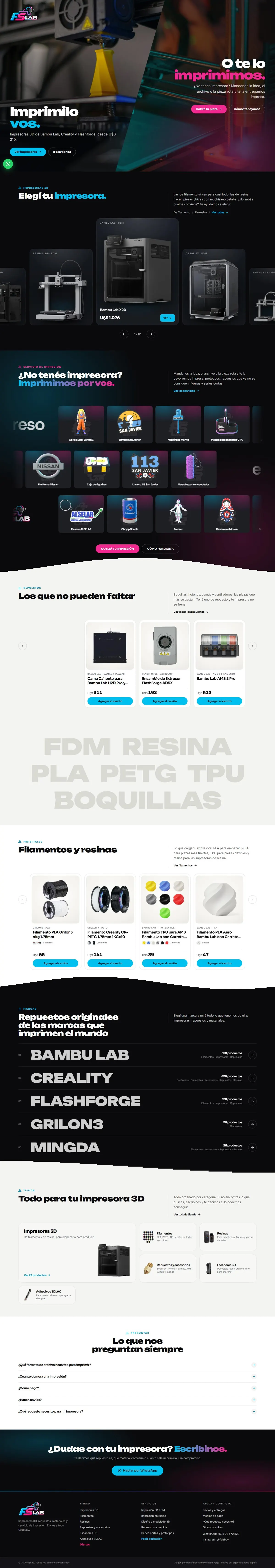 Página de inicio completa de FSLab